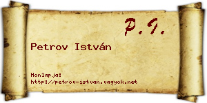 Petrov István névjegykártya