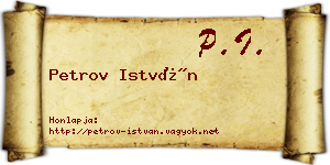 Petrov István névjegykártya