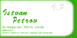 istvan petrov business card